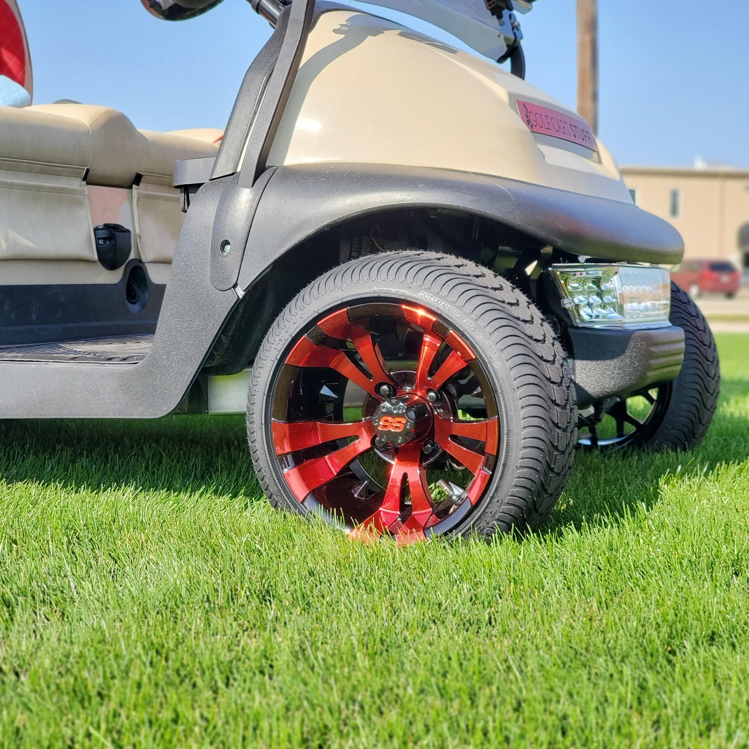 Red Vampire Golf Cart Wheel Example