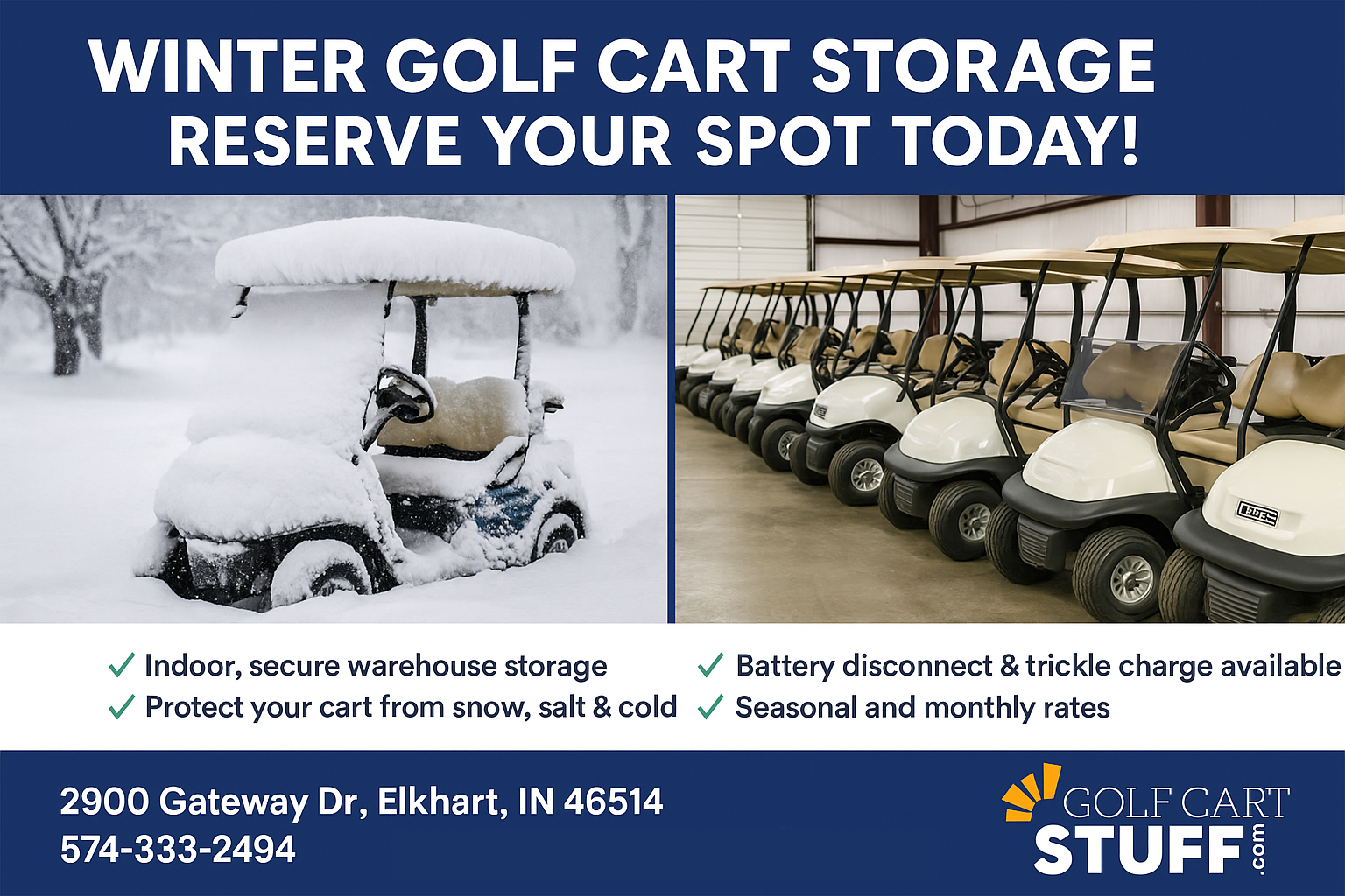 Winter golf cart storage