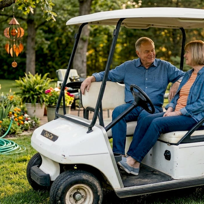 Golf cart armrests in everyday outdoor use