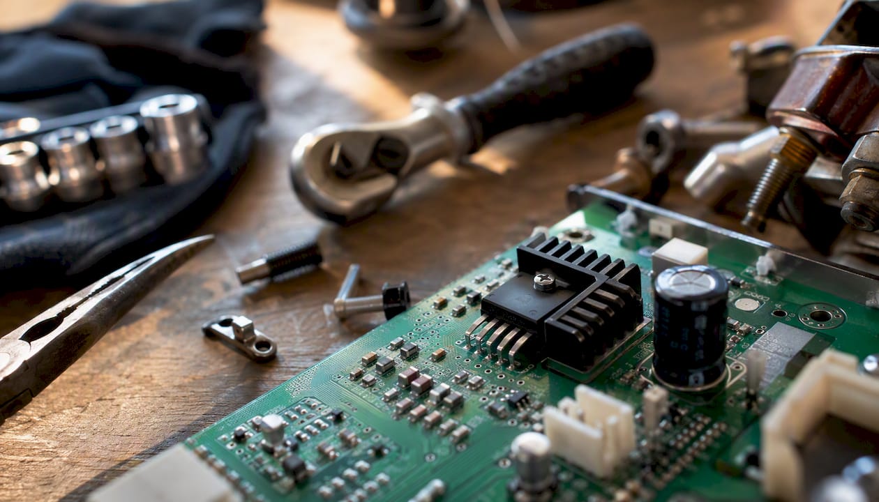 Voltage regulator chip on circuit board