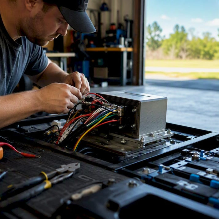 Golf cart controller wiring close-up