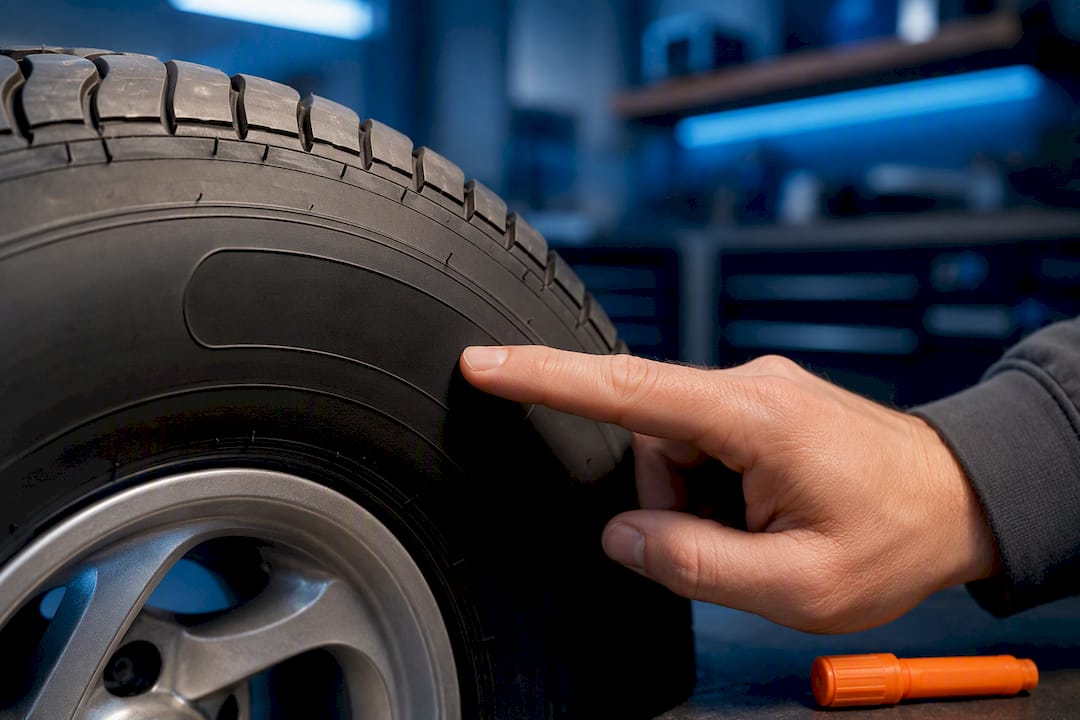 Inspecting a golf cart tire sidewall