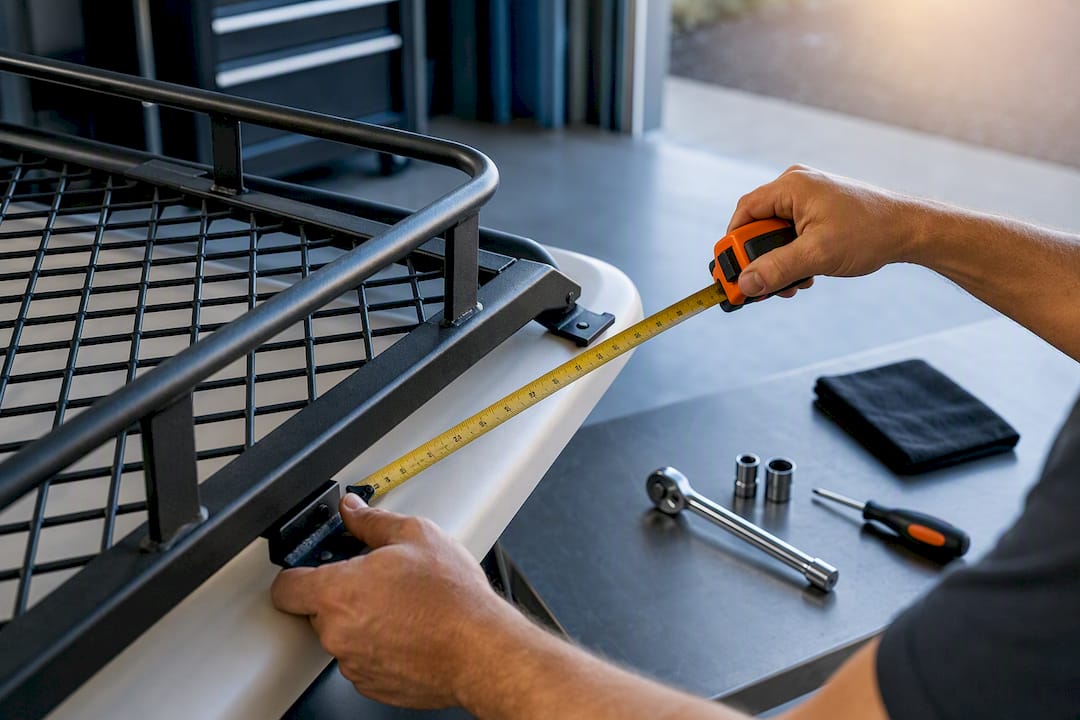 Measuring roof rack mounting points