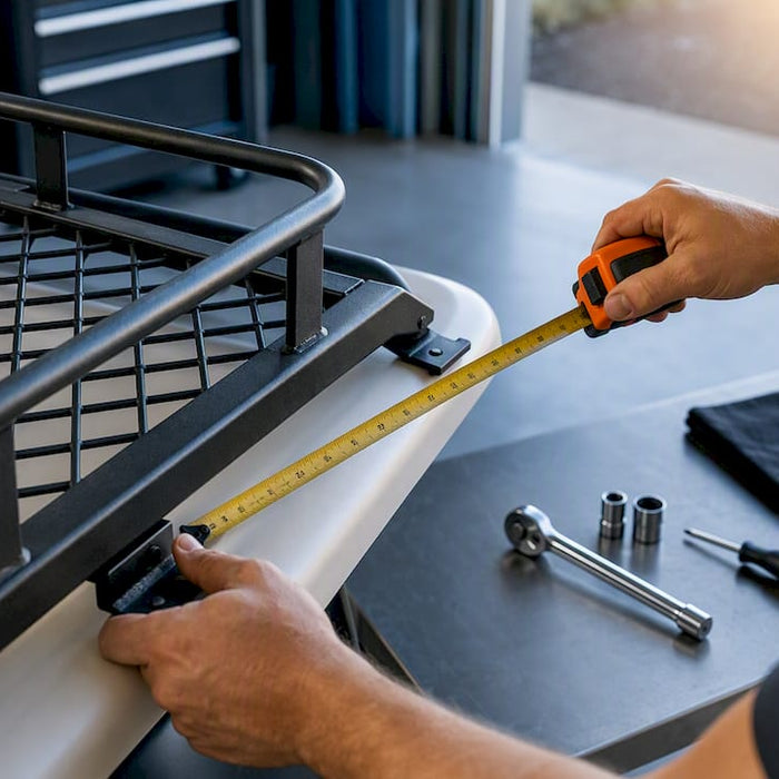Measuring roof rack mounting points