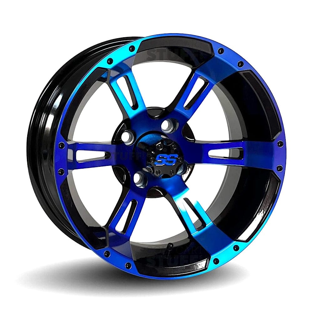 14" Stallion Colorway Golf Cart Wheels - Electric Blue