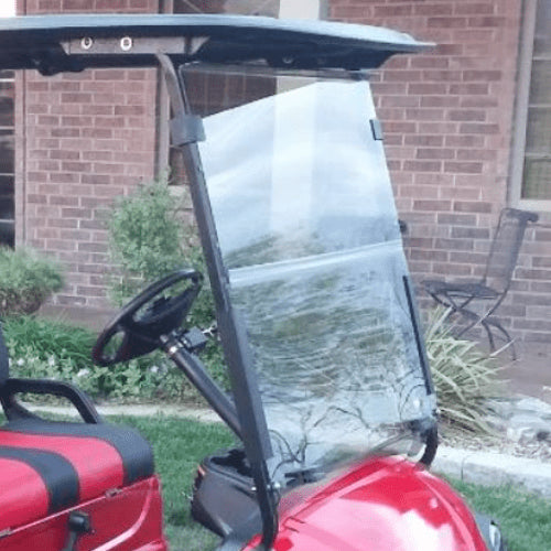 Clear golf cart windshield