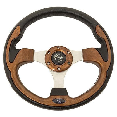 Wood Grain Rally Golf Cart Steering Wheel