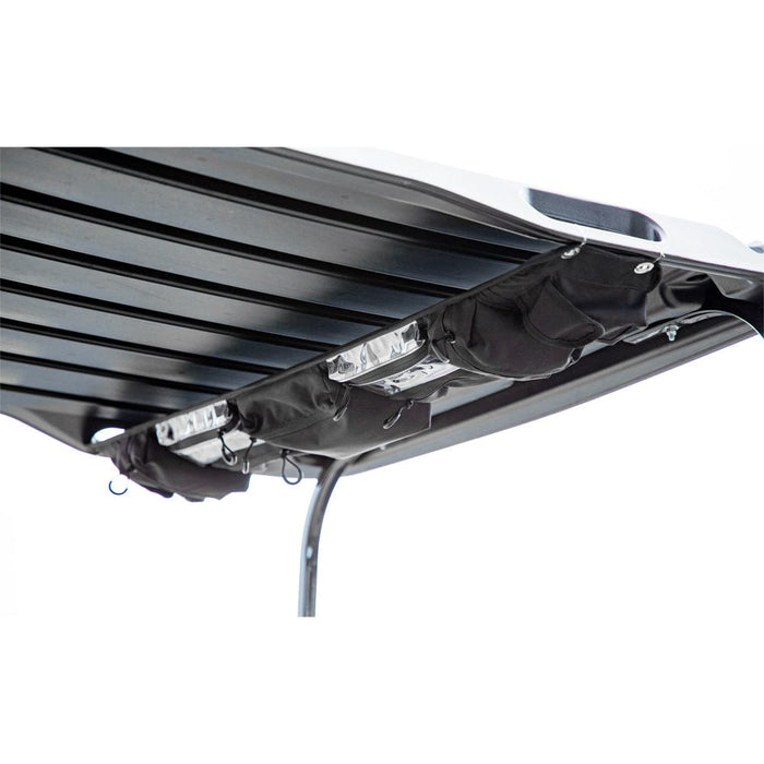 luggage rack with lights on a white background