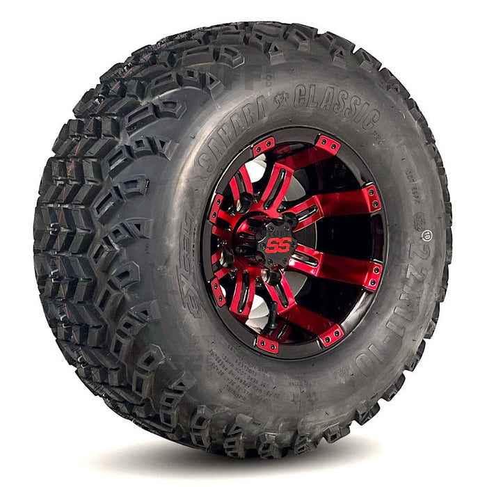 GCS™ Colorway 10" Tempest Golf Cart Wheels and 22" Golf Cart Tires Combo - Set of 4 (Choose your tire!)
