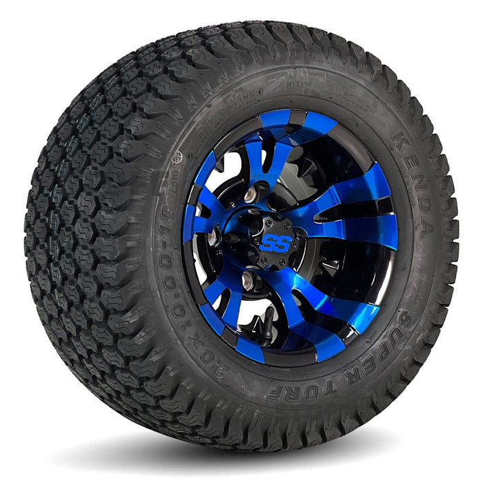 GCS™ Colorway 10" Vampire Golf Cart Wheels and 20" Golf Cart Tires Combo - Set of 4 (Choose your tire!)