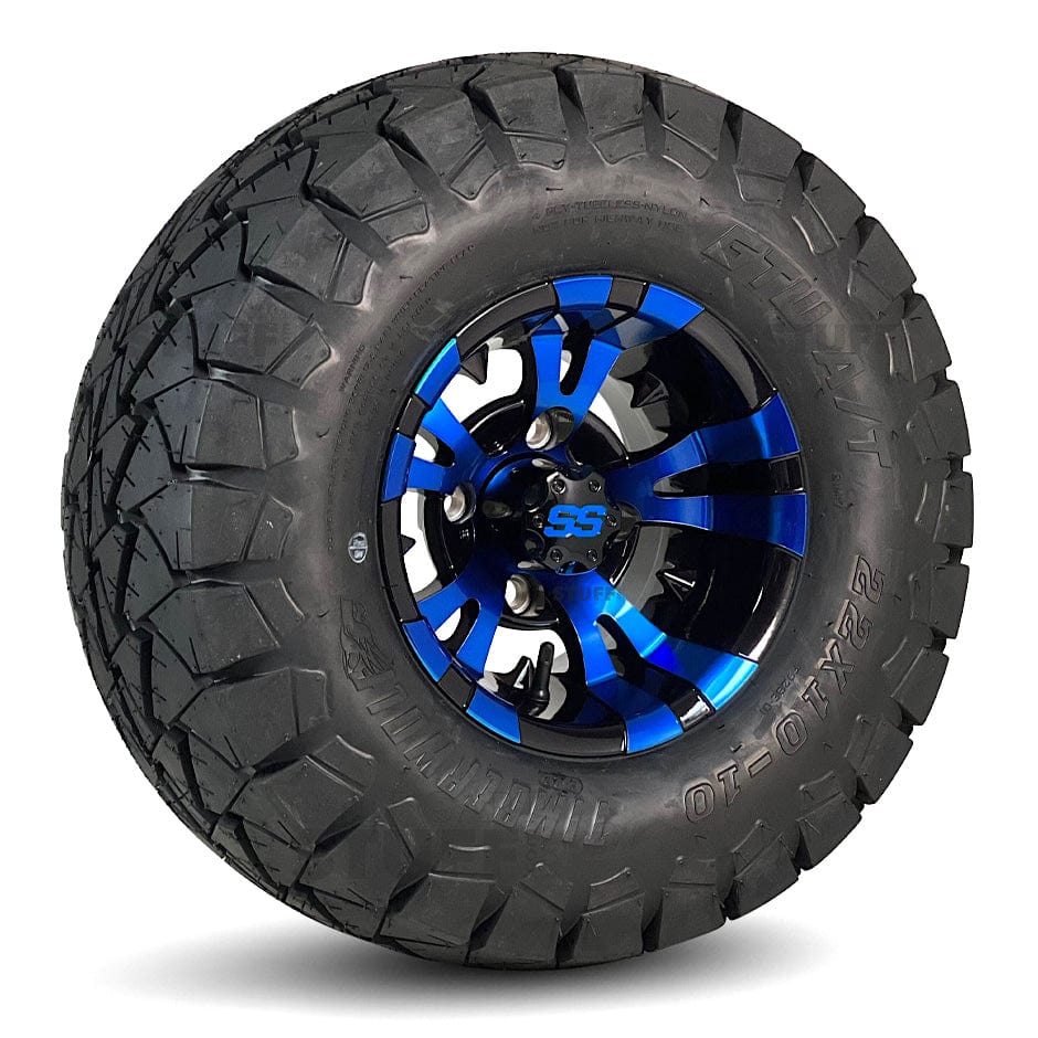 10" Vampire GCS™ Colorway Golf Cart Wheels and 22" Golf Cart Tires Combo - Set of 4 (Choose your tire!)