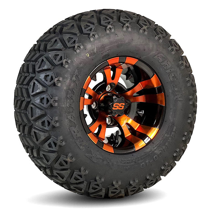 10" Vampire GCS™ Colorway Golf Cart Wheels and 22" Golf Cart Tires Combo - Set of 4 (Choose your tire!)