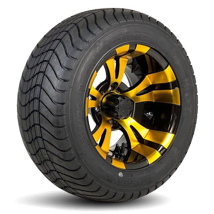 12" Vampire Golf Cart Wheels GCS™ Colorway and 20" Tall Golf Cart Tires Combo - Set of 4 (Choose your tire!)