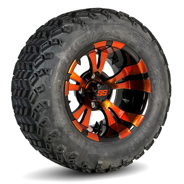 12" Vampire GCS™ Colorway Golf Cart Wheels and 22" Golf Cart Tires Combo - Set of 4 (Choose your tire!)