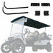 Golf cart canopy kit with mounting hardware on a white background