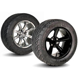 14" Golf Cart Wheels and 23x10-R14 GTW Fusion GTR Steel Belted Radial Street/Turf Golf Cart Tires Combo