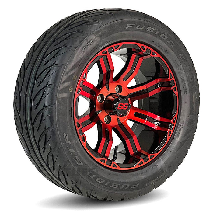14" Caliber GCS™ Colorway Golf Cart Wheels and 23" Tall Golf Cart Tires Combo - Set of 4 (Choose your tire!)