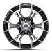 GTW Spyder 19-221 14" golf cart wheel in black and machined aluminum finish and 14"x7" sizing.
