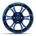 GTW black and blue Spyder 14" 19-223 golf cart aluminum custom wheel.