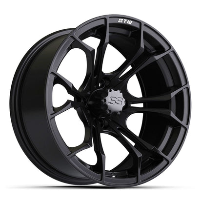 GTW 15" matte black Spyder golf cart new wheel assembly.