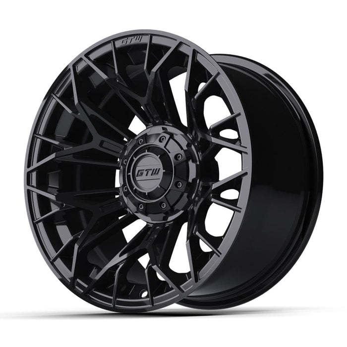 12" Stellar Matte Black Golf Cart Wheel - 12"x7" ET-25 Offset⎮GTW®