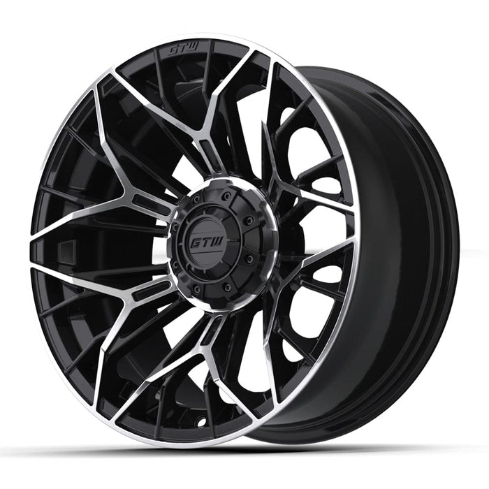 15" Stellar Black / Machined Golf Cart Wheel - 15"x7" ET-25 Offset⎮GTW®