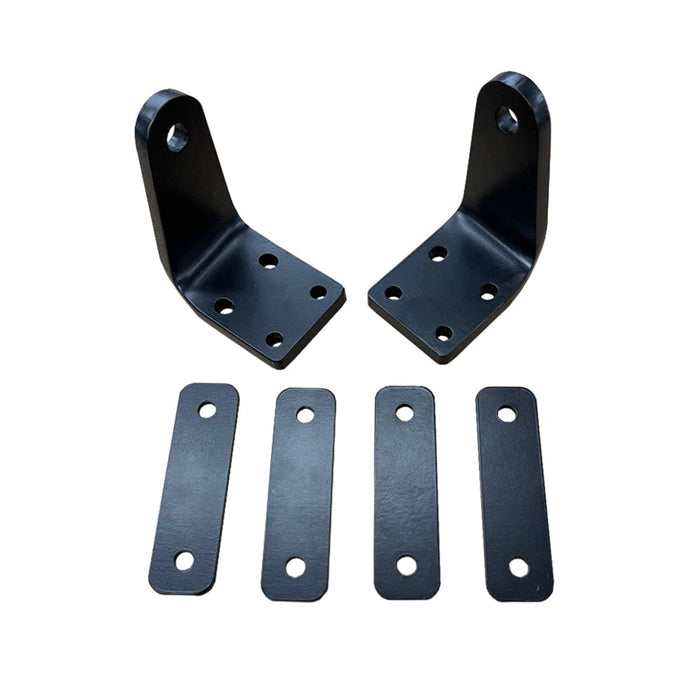 Mounting brackets and leaf spring shackle extensions for GTW 16-070 Club Car Precedent spindle lift kit.