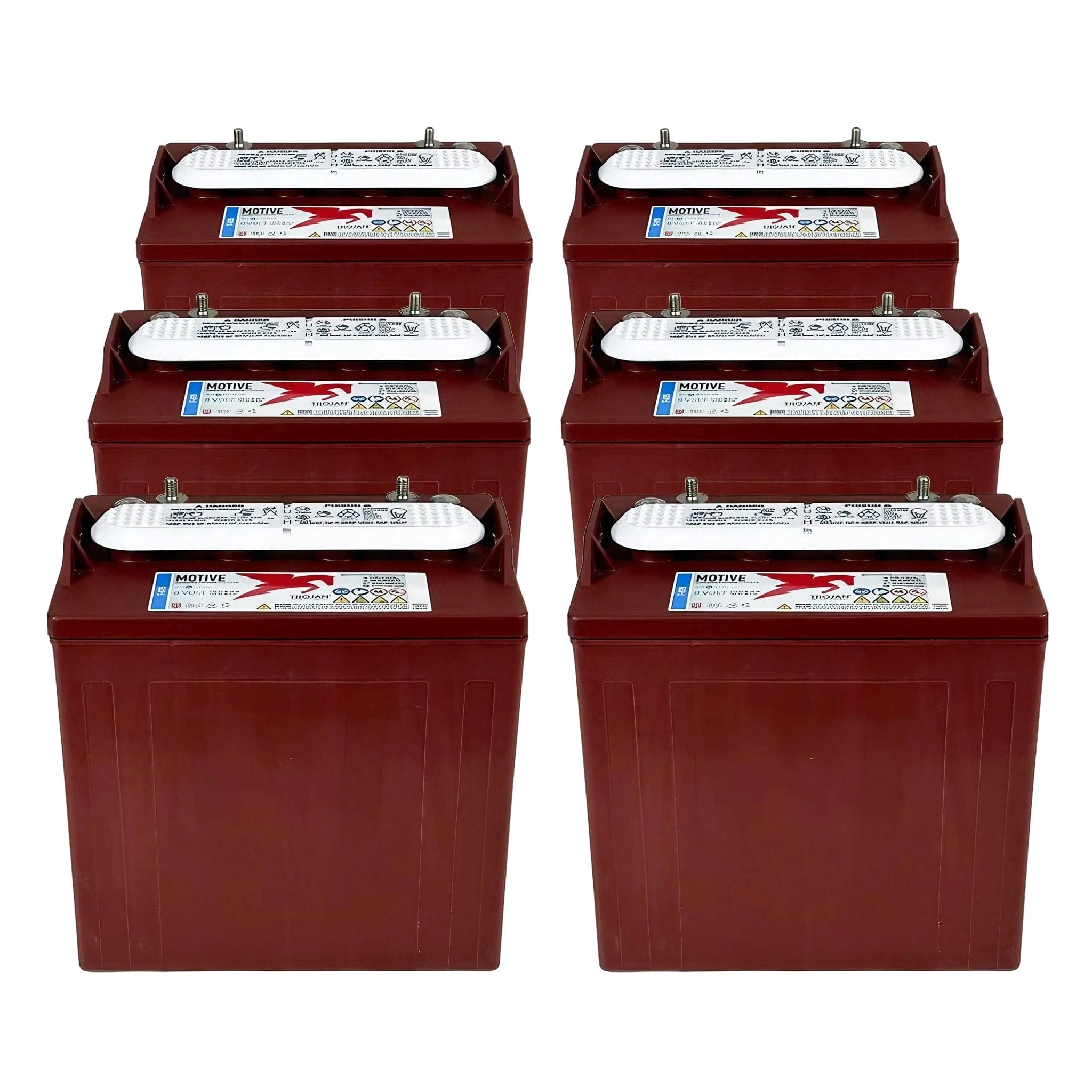 Trojan® 8V Golf Cart Battery Combo: T-875 (6 Pack, 48V) — GOLFCARTSTUFF ...