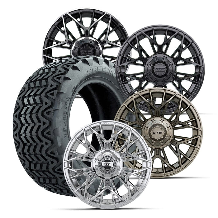14" GTW® Stellar Wheels with Predator 23x10-14 A/T Tires - Set of 4 - Select Your Finish