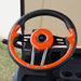 13" Aviator 4 Orange Steering Wheel Installed on Golf Cart