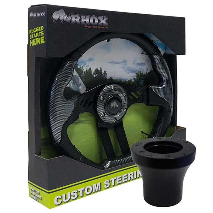 RHOX Aviator 5 Carbon Fiber Steering Wheel with Black Adapter