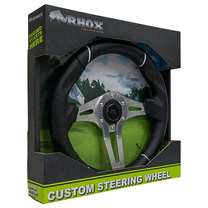 13" Brushed Aluminum RHOX Challenger Steering Wheel in Box