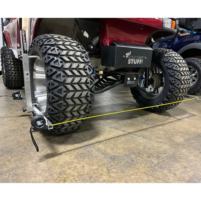 Quick Trick Alignment Tool Installed on a golf cart 2