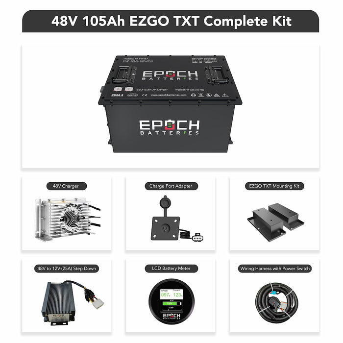 48V 105Ah LiMax Series Lithium (LiFePO4) Golf Cart Battery Kit by EPOCH