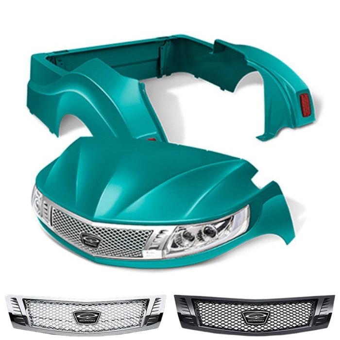 Yamaha Drive2 Body Kit- Phoenix™ | DoubleTake® Black/Chrome diamond grille- Teal