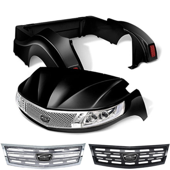 Yamaha Drive2 Body Kit- Phoenix™ | DoubleTake® Black/Chrome Slotted grille- Black