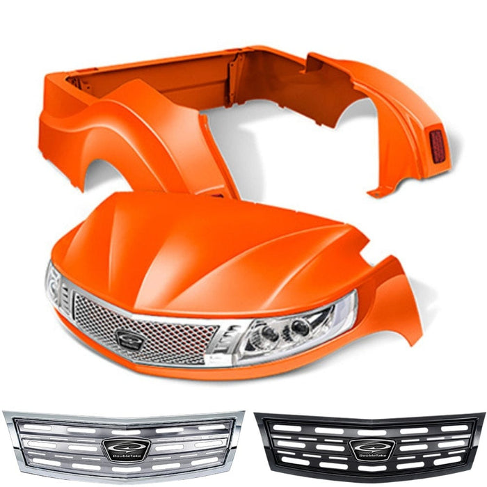 Yamaha Drive2 Body Kit- Phoenix™ | DoubleTake® Black/Chrome Slotted grille- Orange