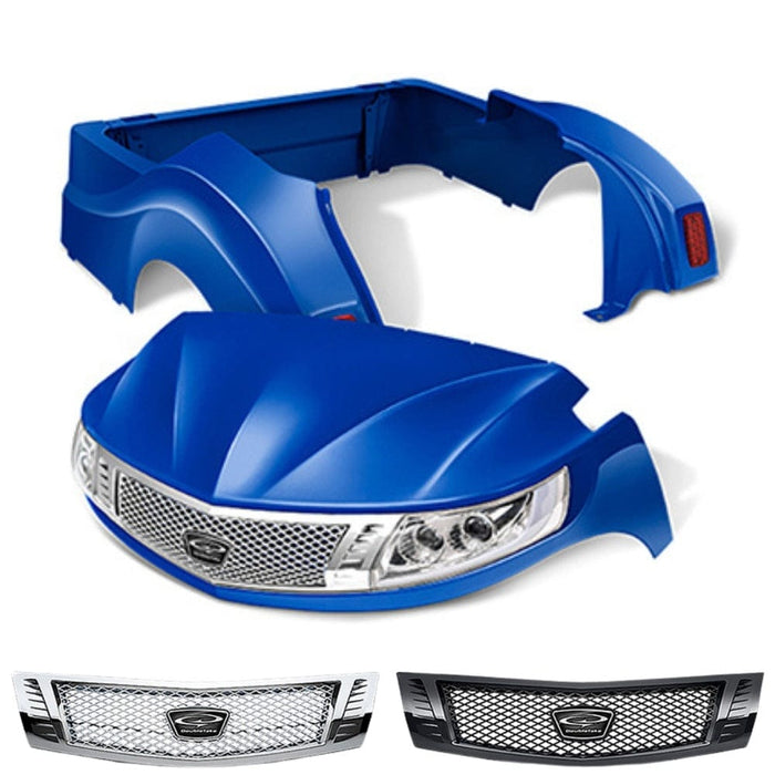 Yamaha Drive2 Body Kit- Phoenix™ | DoubleTake® Blue with black and chrome diamond grilles