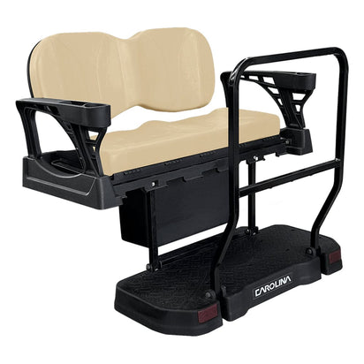 Black and beige outdoor seat with 'Carolina' branding on a white background