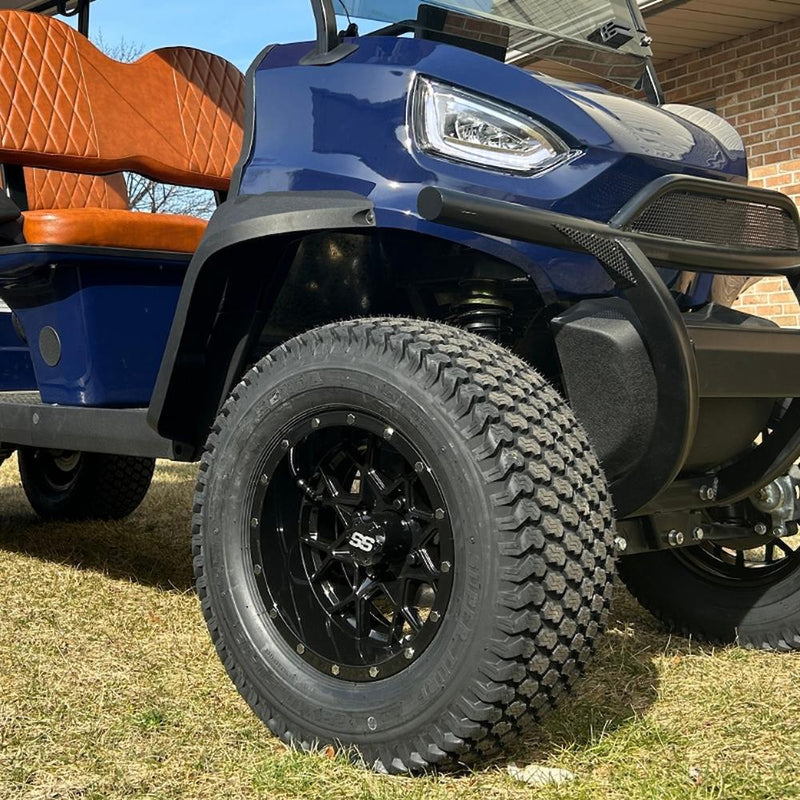 12" golf cart wheel and 23" tall golf cart tires