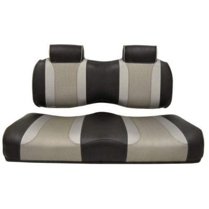 Tsunami Custom Golf Cart Seats - Black / Liquid Silver / Silver Rush⎮Madjax®