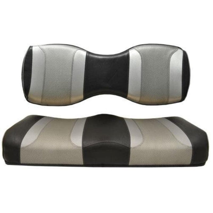 Tsunami Genesis 250/300 Rear Seat Cushions - Black / Liquid Silver / Silver Rush⎮Madjax®