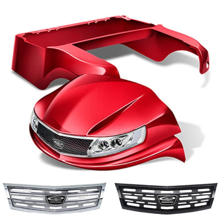 Club Car Precedent Body Kit- Phoenix™ | DoubleTake®- Ruby w/ Chrome or Black Slotted Grille
