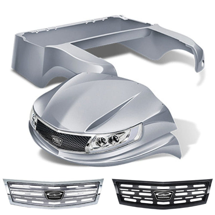 Club Car Precedent Body Kit- Phoenix™ | DoubleTake®- Silver w/ Chrome or Black Slotted Grille