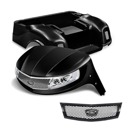 EZGO TXT Body Kit (w/ Street-Legal LED Light Kit)- Phoenix™ | DoubleTake®- Black w/ black grille