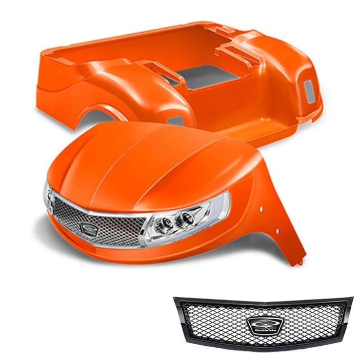 EZGO TXT Body Kit (w/ Street-Legal LED Light Kit)- Phoenix™ | DoubleTake®- Orange w/ black grille