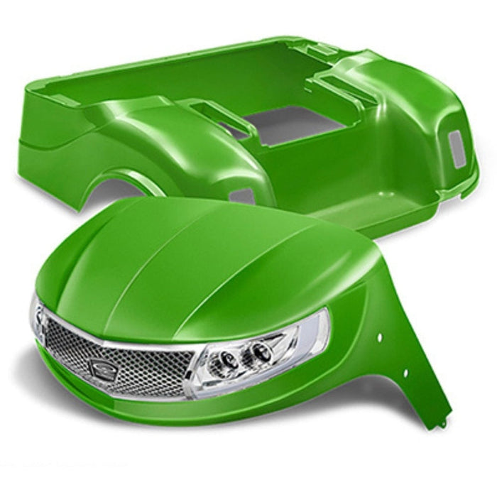 EZGO TXT Body Kit (w/ Street-Legal LED Light Kit)- Phoenix™ | DoubleTake®- Lime w/ chrome grille