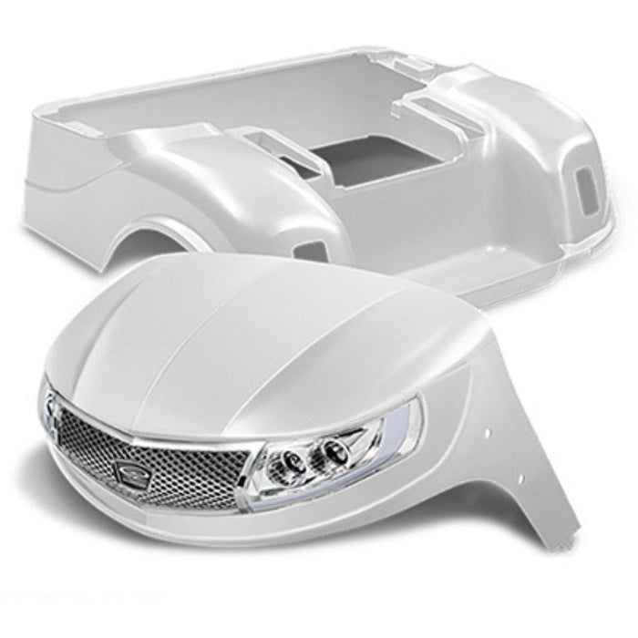 EZGO TXT Body Kit (w/ Street-Legal LED Light Kit)- Phoenix™ | DoubleTake®- Pearl w/ chrome grille