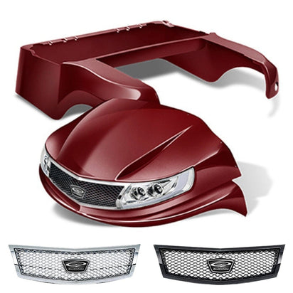 Club Car Precedent Body Kit- Phoenix™ | DoubleTake®- Burgundy w/ Chrome or Black Diamond Grille