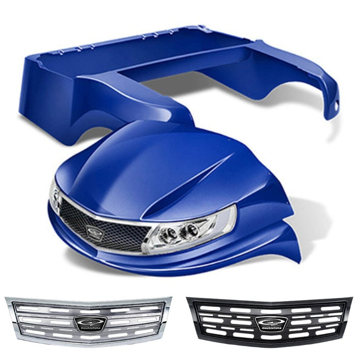 Club Car Precedent Body Kit- Phoenix™ | DoubleTake®- Blue w/ Chrome or Black Slotted Grille